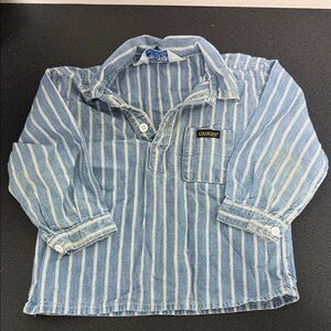 OshKosh B'gosh Light Blue Striped Button Down Shirt vintage